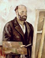 Self Portrait with a Palette 1885 87 Oil on Canvas by Paul Cezanne