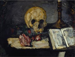 Skull And Candlestick Circa 1866 by Paul Cezanne