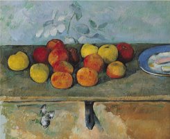 Still Life of Apples And Biscuits by Paul Cezanne