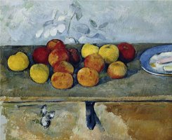 Still Life with Apples And Cookies 1879 82 by Paul Cezanne