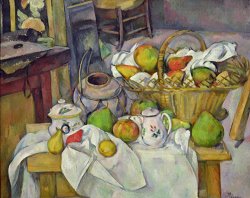 Still life with basket by Paul Cezanne