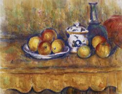 Still Life with Blue Bottle And Sugar Bowl by Paul Cezanne