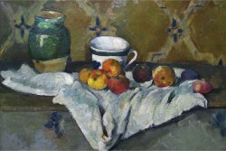Still Life with Cup Jar And Apples by Paul Cezanne