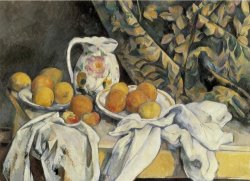 Still Life with Drapery by Paul Cezanne