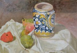 Still Life With Italian Earthenware Jar by Paul Cezanne