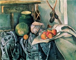 Still Life with Pitcher And Eggplant by Paul Cezanne