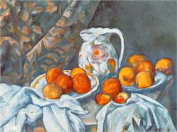 Still Life with Tablecloth by Paul Cezanne