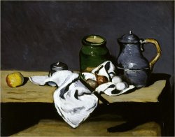 Still Life with Teapot C 1869 by Paul Cezanne