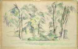 The Large Trees at Jas De Bouffan C 1885 87 by Paul Cezanne