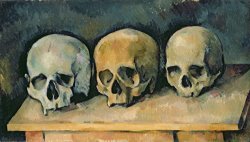 The Three Skulls by Paul Cezanne