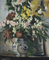 The Two Vases of Flowers Les Deux Vases De Fleurs by Paul Cezanne