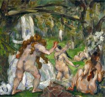 Three Bathers Circa 1875 by Paul Cezanne