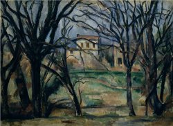 Trees And Houses by Paul Cezanne