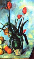 Tulips In A Vase by Paul Cezanne