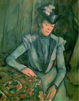 Woman in Blue Madame Cezanne 1900 02 by Paul Cezanne