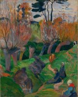 Bretagnelandskap Med Kuer by Paul Gauguin