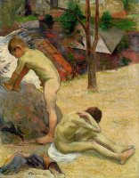 Breton Boys Bathing by Paul Gauguin