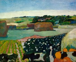 Haystacks In Brittany by Paul Gauguin