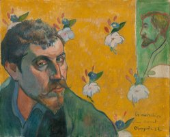 Self Portrait with Portrait of Bernard, 'les Miserables' by Paul Gauguin