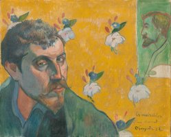 Self Portrait with Portrait of Bernard by Paul Gauguin