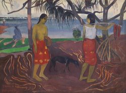 Under The Pandanus (i Raro Te Oviri) by Paul Gauguin