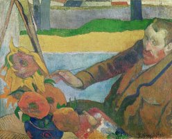Van Gogh painting Sunflowers by Paul Gauguin