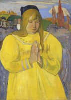 Young Christian Girl (bretonne En Priere) by Paul Gauguin
