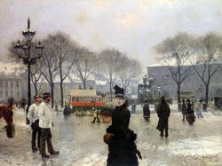 A Winter's Day on Kongens Nytorv Copenhagen by Paul Gustave Fischer