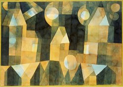 Three Houses And a Bridge Drei Hauser an Der Brucke by Paul Klee