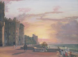 Windsor Castle North Terrace looking west at sunse by Paul Sandby