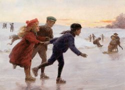 Children Skating by Percy Tarrant