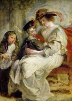 Helene Fourment (1614 73) with Two of Her Children, Claire Jeanne And Francois by Peter Paul Rubens
