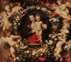 Virgin with a Garland of Flowers by Peter Paul Rubens