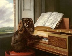 Portrait of an Extraordinary Musical Dog by Philip Reinagle