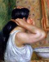 Girl Combing her Hair by Pierre Auguste Renoir