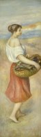 Girl with a Basket of Fish (la Marchande De Poissons) by Pierre Auguste Renoir