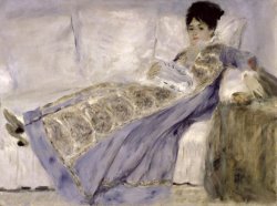 Madame Monet on a Sofa by Pierre Auguste Renoir