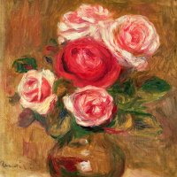 Roses In A Pot by Pierre Auguste Renoir