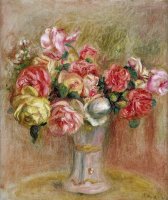 Roses in a Sevres Vase by Pierre Auguste Renoir