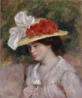 Woman in a Flowered Hat by Pierre Auguste Renoir