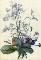 A Bouquet of Flowers with Insects by Pierre Joseph Redoute