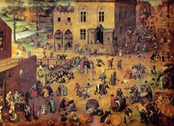 Children's Games Painting by Pieter Bruegel