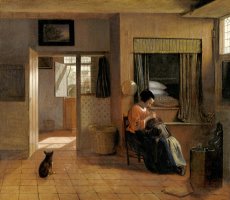 A Mother Delousing Her Child's Hair, Known As 'a Mother's Duty' by Pieter de Hooch