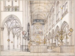 Interior of The Church of St. Lawrence (groote Kerk Or Great Church) in Alkmaar, 1661 by Pieter Jansz Saenredam