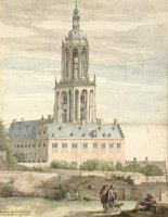 Paleis Van Frederik V Van De Palts En De Sint Cunerakerk Te Rhenen by Pieter Jansz Saenredam