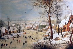 Winter Landscape with Birdtrap by Pieter the Elder Bruegel