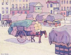 Hay Carts - Cumberland Market by Robert Polhill Bevan