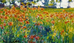 Poppies in France by Robert William Vonnoh