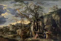 St John The Baptist Revealing Christ to The Disciples by Salvator Rosa