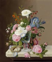 Early Summer Flowers in a Celery Glass by Severin Roesen